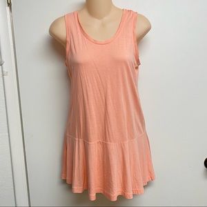 Uniqlo‎ orange peplum tank top womens small.